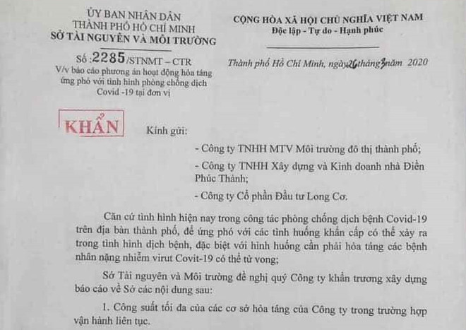 Sở Tài nguyên-Môi trường TPHCM thu hồi văn bản gây hoang mang dư luận ảnh 1