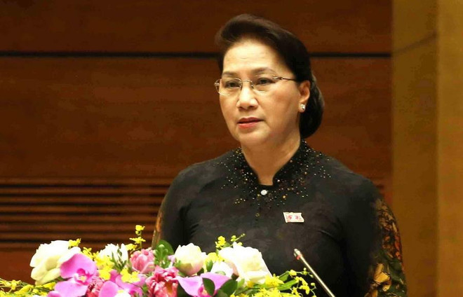 Chủ tịch Quốc hội Nguyễn Thị Kim Ngân phát biểu bế mạc kỳ họp. (Ảnh: Phương Hoa/TTXVN) Toàn văn phát biểu bế mạc kỳ họp thứ 7 Quốc hội khóa XIV ảnh 1
