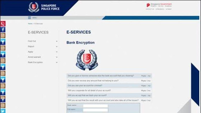 Singapore: Mất hơn 80.000 SGD do bị lừa từ trang web cảnh sát giả ảnh 1