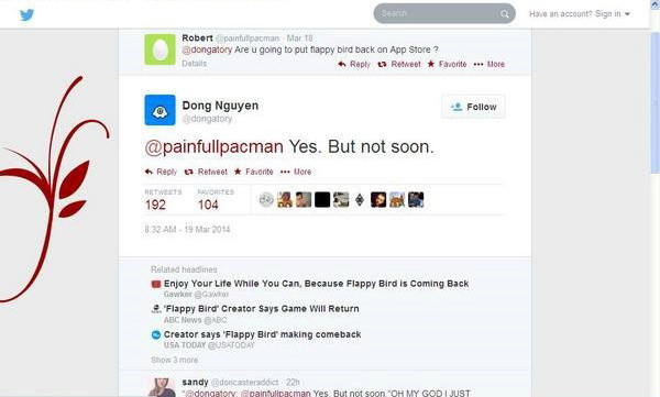 Game gây sốt Flappy Bird sẽ chính thức được "hồi sinh" ảnh 1