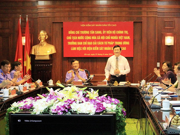 Chủ tịch nước làm việc với lãnh đạo Tòa án và Viện kiểm sát ảnh 1