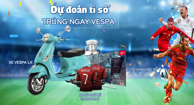 Dự đoán tỷ số EURO, sở hữu ngay xe Vespa cùng Adayroi ảnh 1