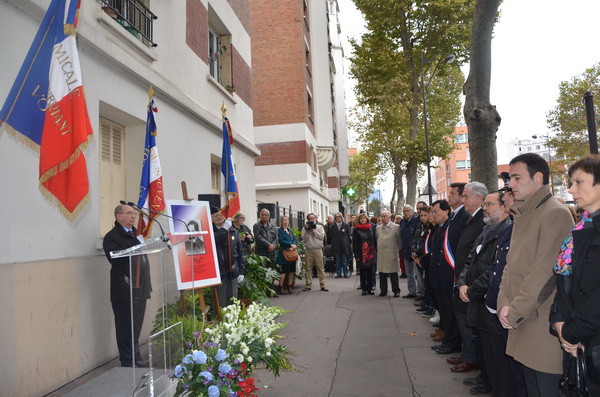 Quang cảnh lễ tưởng niệm. (Nguồn: Bích Hà/Vietnam+) Paris tổ chức tôn vinh chiến sỹ chống phátxít Huỳnh Khương An ảnh 1