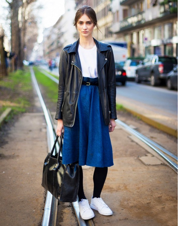 Diện chân váy midi đẹp như tín đồ thời trang thế giới ảnh 5