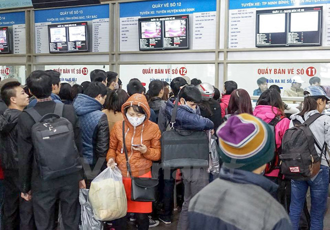 Người dân chen chân nhau rời Thủ đô Hà Nội về quê ăn Tết ảnh 1