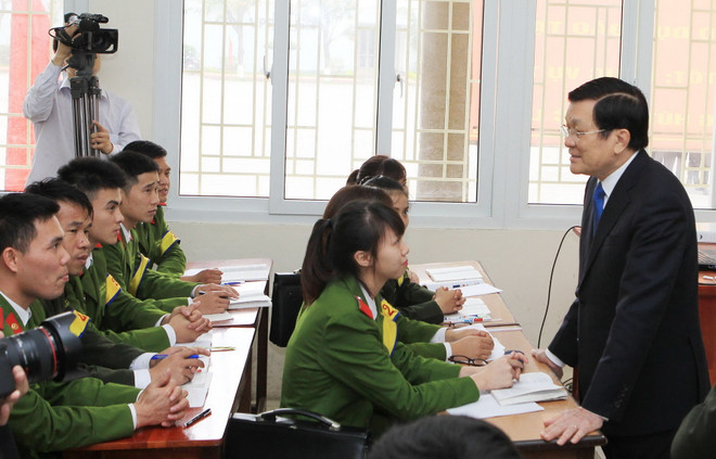 Chủ tịch nước nói chuyện với thầy, trò Học viện Cảnh sát nhân dân ảnh 1