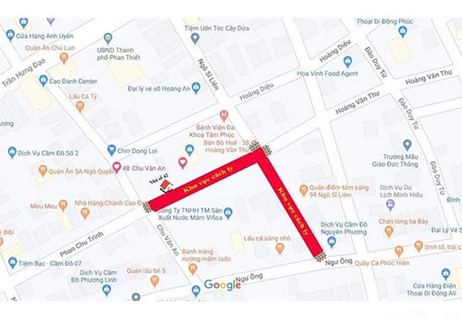 Dịch COVID-19: Bình Thuận cách ly hai tuyến đường ở Phan Thiết ảnh 1