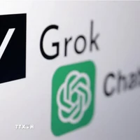 Biểu tượng Grok chatbot. (Ảnh: Reuters/TTXVN)
