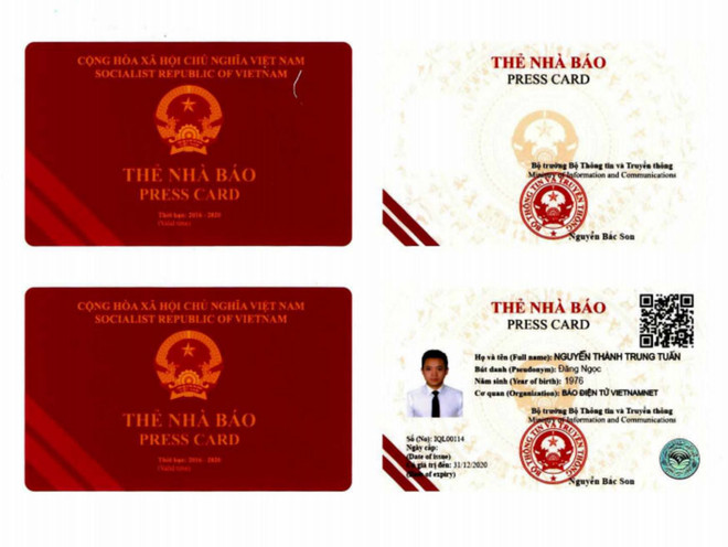 Thẻ Nhà báo mới sẽ được làm bằng nhựa PVC, chống xước 2 mặt ảnh 1