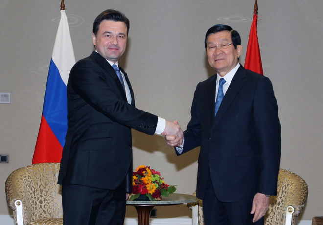 Chủ tịch nước Trương Tấn Sang tiếp Thống đốc tỉnh Moskva ảnh 1