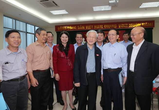 Tổng Bí thư Nguyễn Phú Trọng tiếp xúc cử tri Ba Đình, Tây Hồ ảnh 1