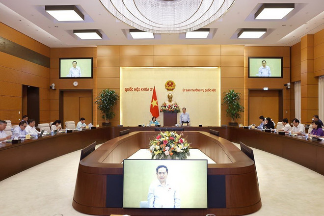 Chủ tịch Quốc hội Trần Thanh Mẫn phát biểu. (Ảnh: Doãn Tấn/TTXVN) ttxvn_chu_tich_quoc_hoi_tran_thanh_man_lam_viec_voi_uy_ban_cua_uy_ban_thuong_vu_quoc_hoi_2.jpg