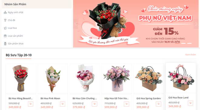 Điện hoa đang là xu hướng mua hàng vào các dịp Lễ của nhiều người tiêu dùng hiện nay. (Ảnh chụp màn hình) Thị trường quà tặng 20/10: Nhiều chiêu hút khách trong thời COVID-19 ảnh 2
