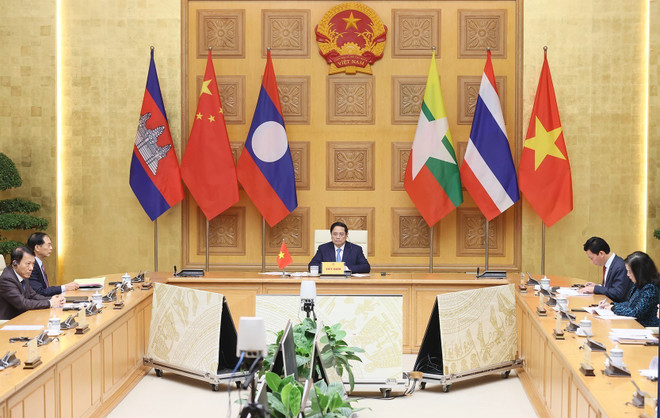 Thủ tướng Phạm Minh Chính phát biểu. (Ảnh: Dương Giang/TTXVN) ttxvn-thu-tuong-mekong-lan-thuong-2-4603.jpg