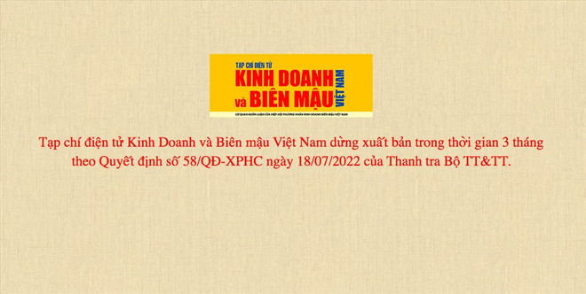 Đình bản 3 tháng đối với Tạp chí Kinh doanh và Biên mậu Việt Nam ảnh 1