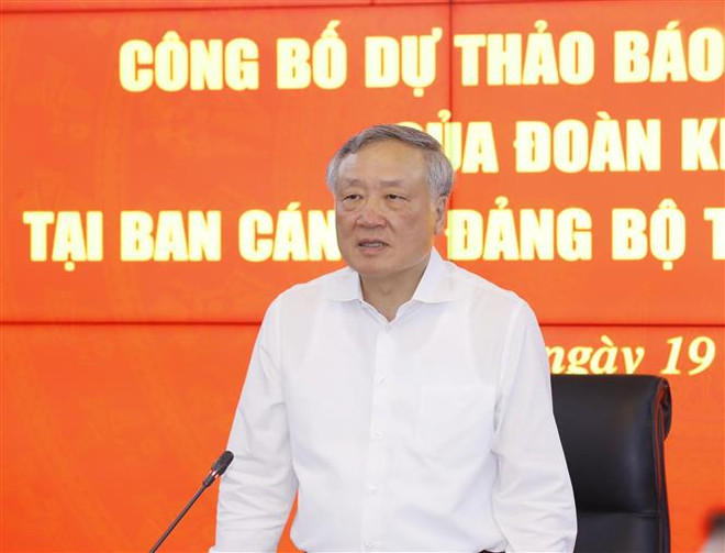 Chánh án TAND tối cao Nguyễn Hòa Bình phát biểu tại hội nghị. (Ảnh: Phương Hoa/TTXVN) Xử lý nghiêm hành vi né tránh giám định tài sản trong vụ án tham nhũng ảnh 2