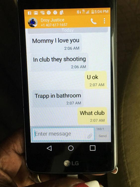 Nhói lòng tin nhắn con gửi mẹ trước lúc bị giết ở Orlando ảnh 2