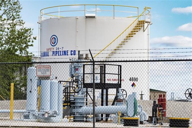 Các bể chứa nhiên liệu của Công ty Colonial Pipeline ở Baltimore, bang Maryland, Mỹ. (Ảnh: AFP/TTXVN) Mỹ ban hành hướng dẫn an ninh mới sau vụ tấn công Colonial Pipeline ảnh 1