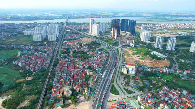 Dự án cầu cạn Mai Dịch-Nam Thăng Long. (Ảnh: Văn Hào/Vietnam+) Đề xuất hơn 338 tỷ đồng làm thêm 2 đơn nguyên cầu vượt Mai Dịch ảnh 1