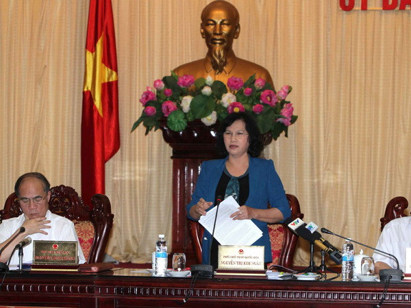 Phó Chủ tịch Quốc hội Nguyễn Thị Kim Ngân phát biểu tại phiên họp. (Ảnh: Phương Hoa/TTXVN) Cho ý dự án Luật sửa đổi, bổ sung một số điều của Luật Dược ảnh 1