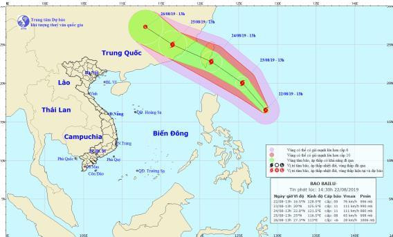 Sơ đồ đường đi của cơn bão. (Nguồn: nchmf.gov.vn) Áp thấp nhiệt đới đã mạnh lên thành bão Podul, sức gió mạnh cấp 8 ảnh 1