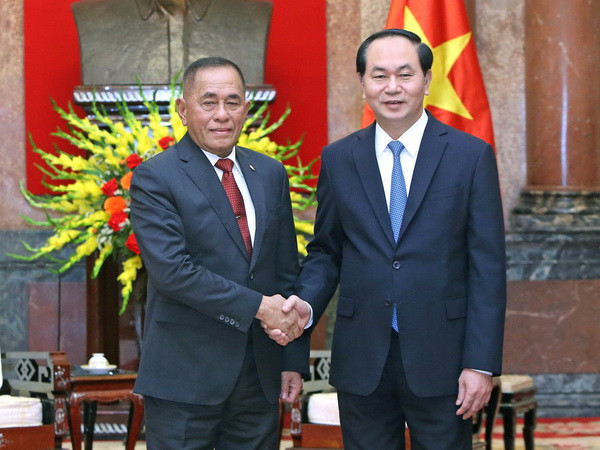 Chủ tịch nước Trần Đại Quang tiếp Bộ trưởng Quốc phòng Indonesia ảnh 1