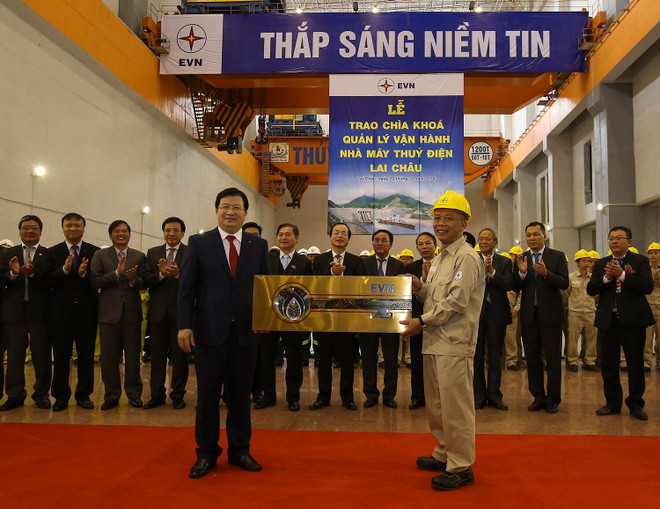 Phó Thủ tướng Trịnh Đình Dũng tại lễ khánh thành. (Ảnh: Mai Phương/Vietnam+) Thủy điện Lai Châu vượt tiến độ, nguồn cung có thêm 4,7 tỷ kWh mỗi năm ảnh 2