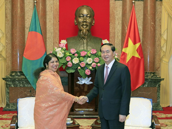 Chủ tịch nước Trần Đại Quang tiếp Chủ tịch Quốc hội Bangladesh ảnh 1