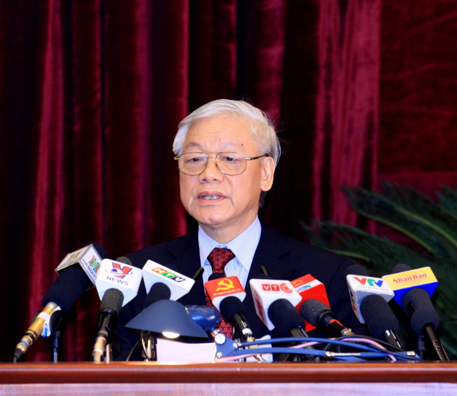 Tổng Bí thư phát biểu tại lễ ra mắt BCH Trung ương Đảng khóa XII ảnh 1