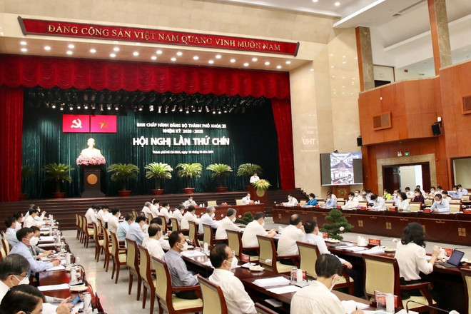 Quang cảnh Hội nghị Ban Chấp hành Đảng bộ Thành phố Hồ Chí Minh lần thứ 9, khóa XI. (Ảnh: Tiến Lực/TTXVN) TP.HCM: Củng cố hệ thống chính trị, hệ thống y tế đáp ứng yêu cầu ảnh 2