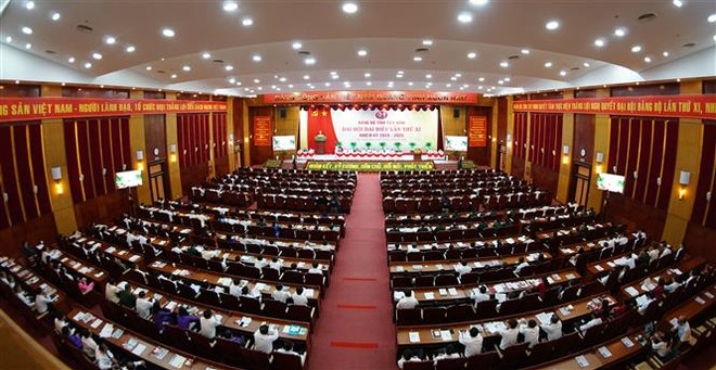 Quang cảnh Đại hội. (Ảnh: Thanh Tân/TTXVN) Tây Ninh khẩn trương đưa Nghị quyết Đại hội Đảng vào cuộc sống ảnh 1
