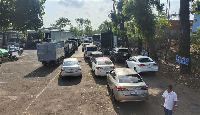 Xe các tỉnh dồn về, các trung tâm đăng kiểm Bình Phước quá tải, ùn ứ ảnh 1