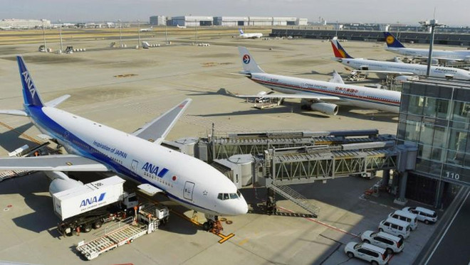 Máy bay của hãng hàng không All Nippon Airways Nhật Bản. (Nguồn: Kyodo) Nhật Bản và Malaysia hướng tới hợp tác sản xuất phụ tùng máy bay ảnh 1