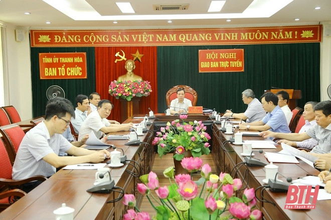 Toàn cảnh hội nghị tại điểm cầu Thanh Hóa. (Nguồn: baothanhhoa.vn) Quán triệt Quy định số 65 của Bộ Chính trị “Về luân chuyển cán bộ” ảnh 1