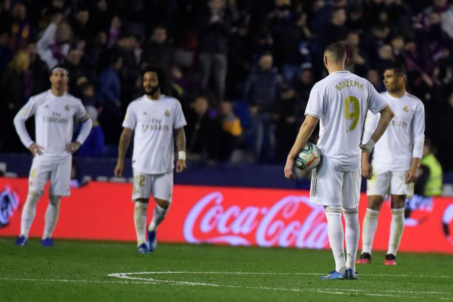 Real Madrid bại trận trước Levante. (Nguồn: Getty Images) Messi ghi 4 bàn, Barcelona giành lại ngôi đầu từ tay Real Madrid ảnh 2