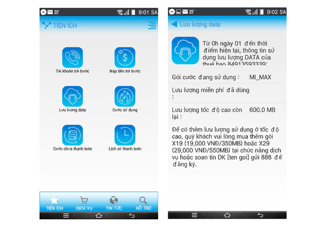 VinaPhone ra mắt ứng dụng đa tiện ích quản lý cước điện thoại ảnh 1