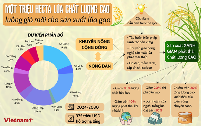Đề án 1 triệu ha lúa chất lượng cao. (Nguồn: Vietnam+) 1 trieu hecta lua CLC.png