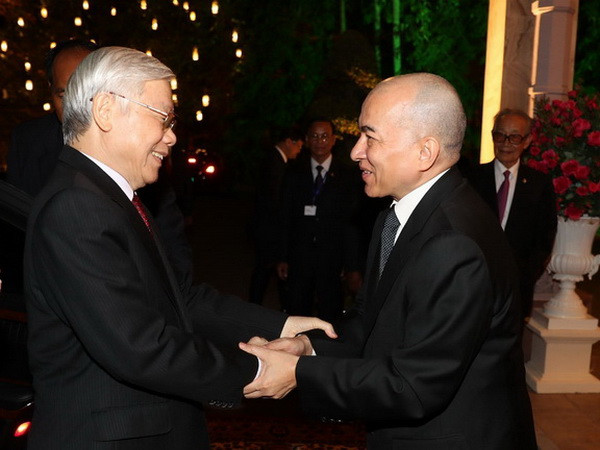 Điện cảm ơn của Tổng Bí thư, Chủ tịch nước gửi Quốc vương Campuchia ảnh 1