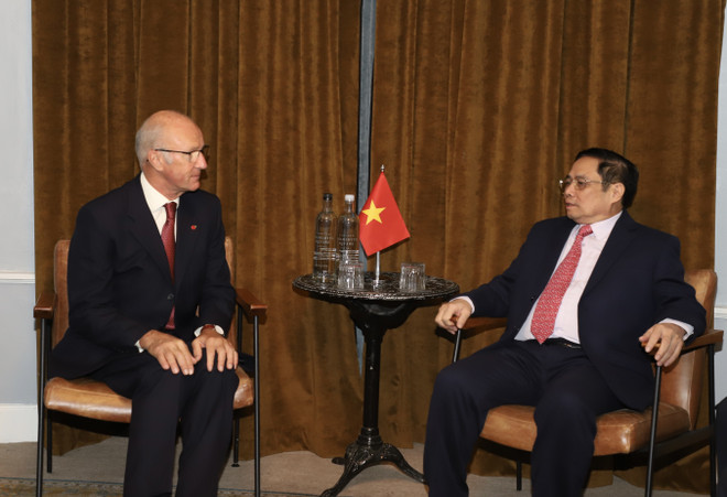 [Photo] Thủ tướng Phạm Minh Chính gặp gỡ cộng đồng doanh nghiệp Anh ảnh 4