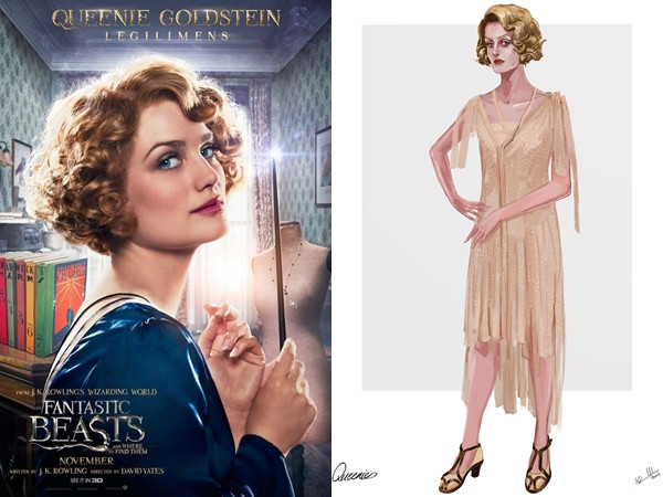 Khác với Tina, nhân vật Queenie Goldstein lại sở hữu sự nữ tính, nhẹ nhàng. Thời trang phù thủy trong thế giới phép thuật Fantastic Beasts ảnh 5