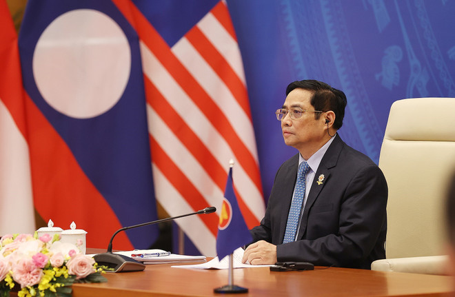 Thủ tướng Phạm Minh Chính tham dự Hội nghị cấp cao ASEAN lần thứ 38. (Ảnh: Dương Giang/TTXVN) Phát biểu của Thủ tướng Phạm Minh Chính tại Hội nghị cấp cao ASEAN 38 ảnh 1