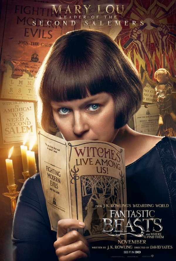 Mary Lou Barebone vai Samantha Morton - nhân vật phản diện luôn căm thù phép thuật và tìm cách tiêu diệt các phù thủy Thời trang phù thủy trong thế giới phép thuật Fantastic Beasts ảnh 10