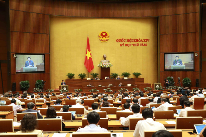 Quang cảnh Quốc hội. (Ảnh: Doãn Tấn/TTXVN) Kỳ họp thứ 8, Quốc hội khóa XIV: Cho ý kiến ba dự án Luật ảnh 1