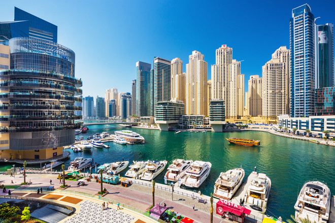 Một góc bến du thuyền tại Dubai Marina nhìn từ trên cao. Những thành phố cảng “trên bến dưới thuyền” sầm uất trên thế giới ảnh 2