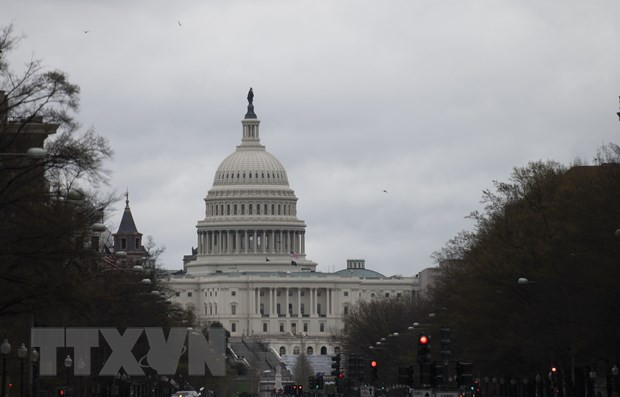 Tòa nhà Quốc hội Mỹ ở Washington, DC. (Ảnh: THX/TTXVN) Thượng viện Mỹ hoãn bỏ phiếu dự luật đầu tư hạ tầng 1.000 tỷ USD ảnh 1