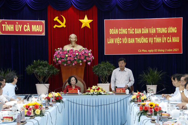 Đoàn công tác Ban Dân vận Trung ương làm việc với Tỉnh ủy Cà Mau ảnh 2