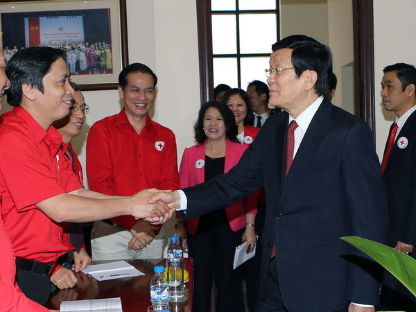 Chủ tịch nước Trương Tấn Sang làm việc với Trung ương Hội Chữ thập Đỏ ảnh 1