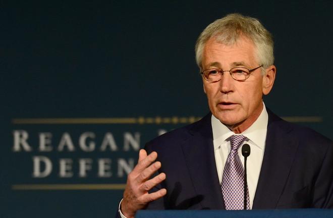 Bộ trưởng Quốc phòng Mỹ Chuck Hagel. (Nguồn: AFP/TTXVN) Lầu Năm Góc phủ nhận thông tin Israel đang do thám Mỹ ảnh 1