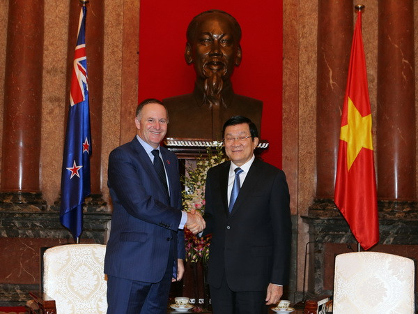 Chủ tịch nước Trương Tấn Sang tiếp Thủ tướng New Zealand ảnh 1