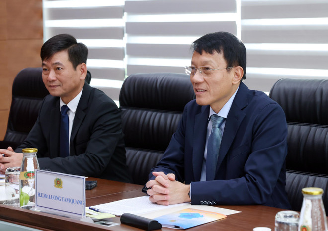 Thượng tướng Lương Tam Quang, Bộ trưởng Bộ Công an phát biểu. (Ảnh: Phạm Kiên/TTXVN) TTXVN_1706VietnamHoaky3.jpg